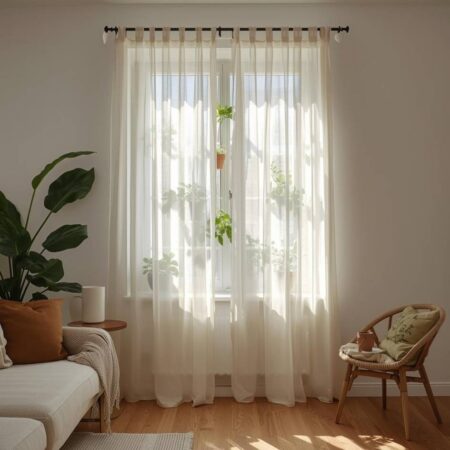 şık beyaz tül perde