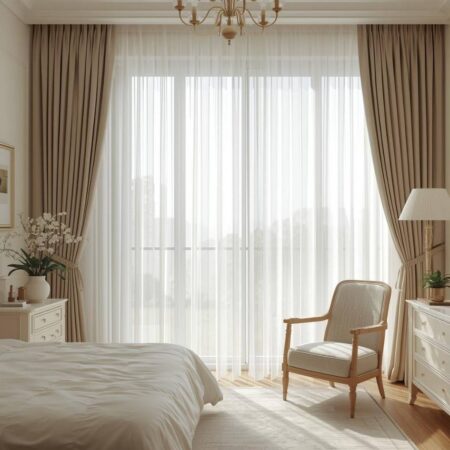 sade yatak odası perdesi