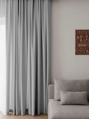 Açık Gri Keten Fon Perde – Şık ve Işık Geçirmez Blackout