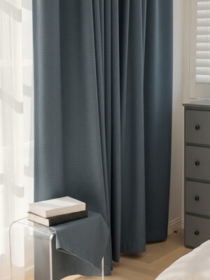 Denim mavi fon perde modeli