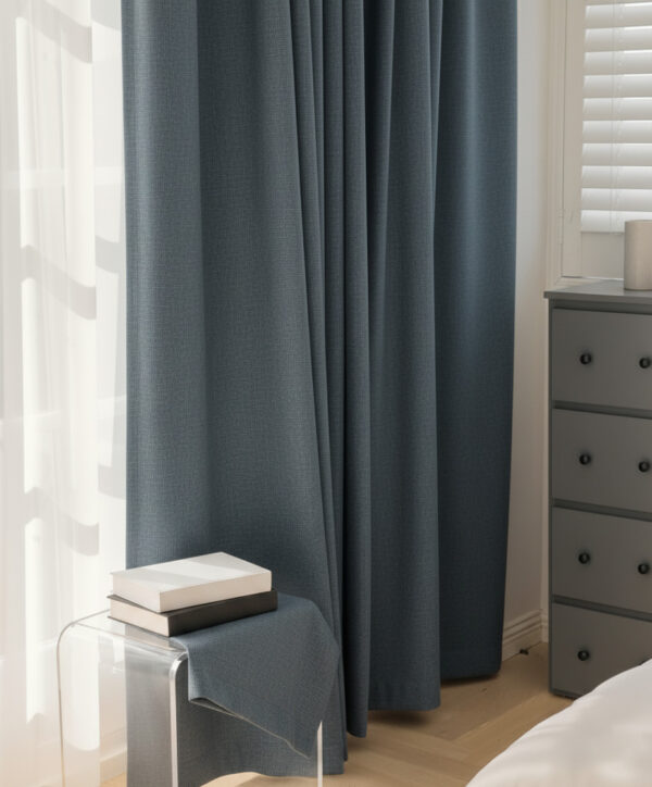 denim mavi fon perde1 Denim mavi fon perde modeli