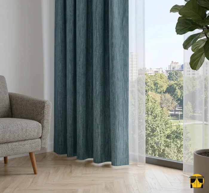 Mavi renkli fon perde modelleri