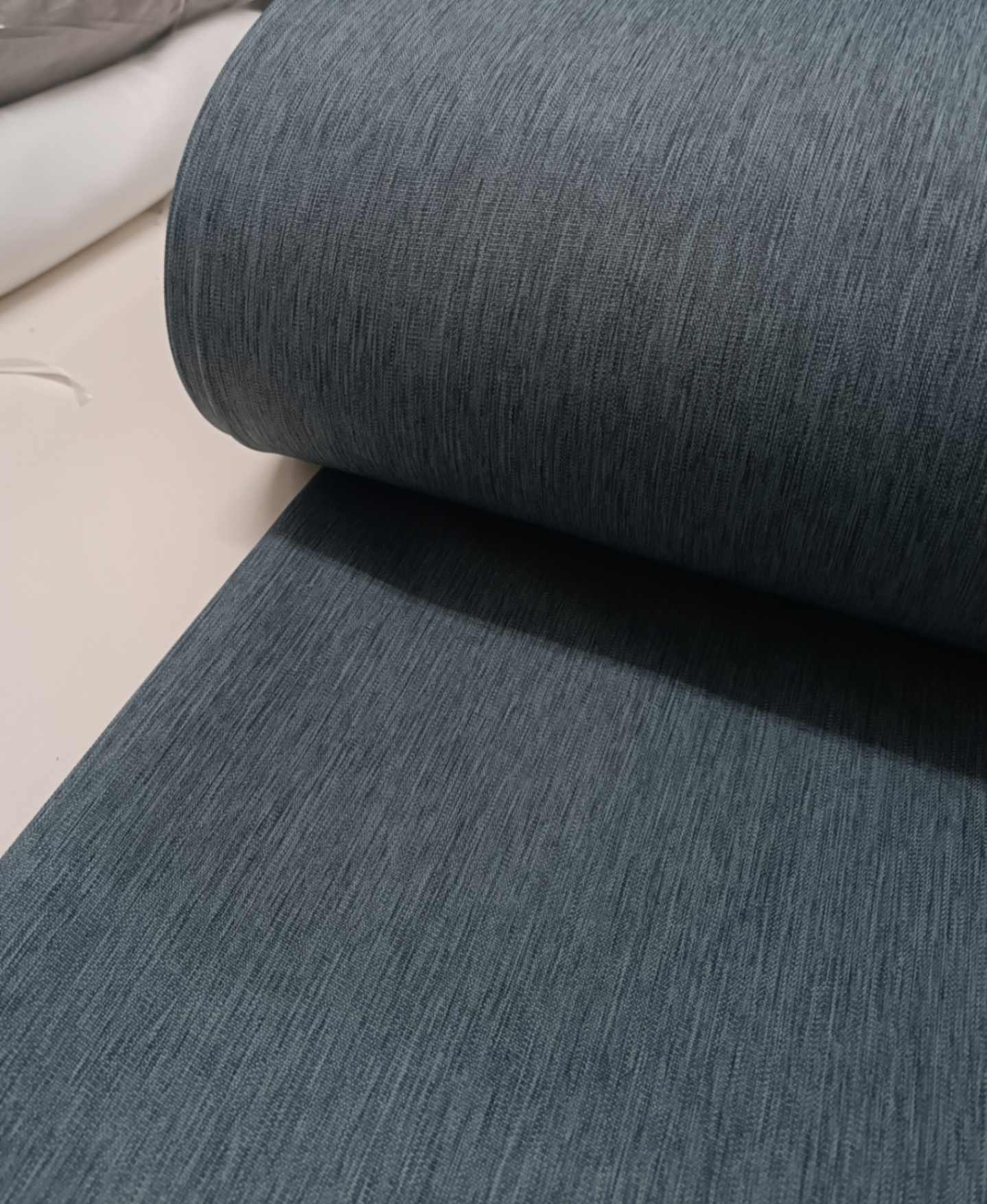 Modern denim mavi fon perde dekorasyonu