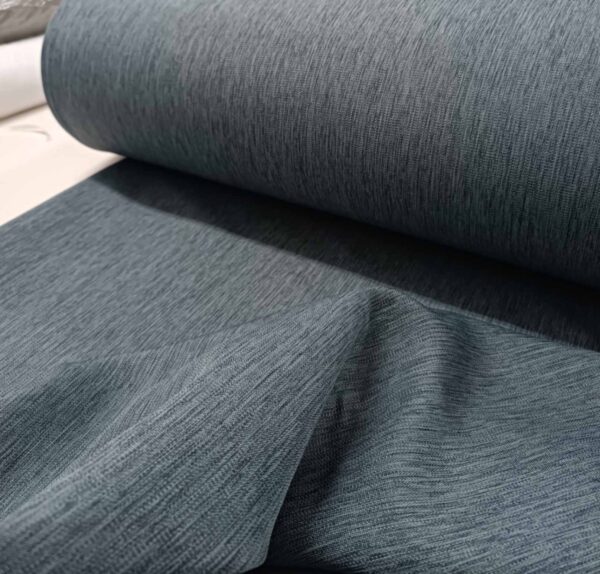 Keten dokulu denim mavi perde yakın çekim