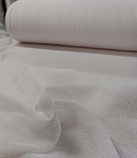 Yatak odası için açık pembe kalın keten tül perde