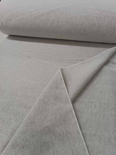 Modern koyu krem keten fon perde salon dekorasyonu