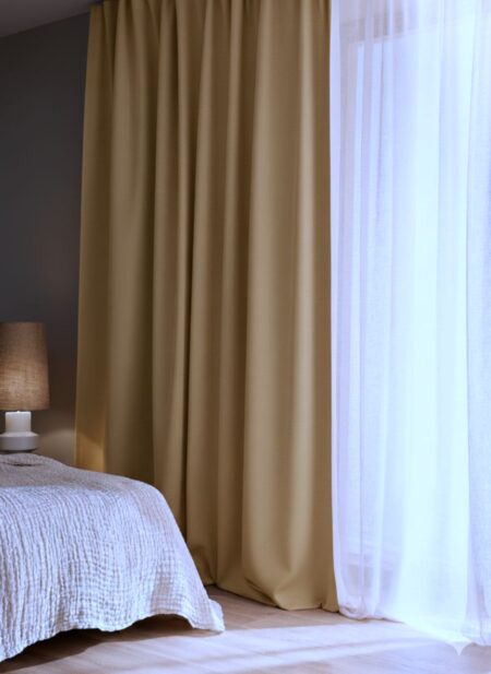 Koyu Sarı Karartma Perde | Güneş Geçirmeyen Fon Perde