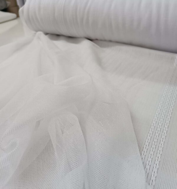 Şerit Desenli Beyaz Tül Perde | Modern ve Zarif Tül Modelleri