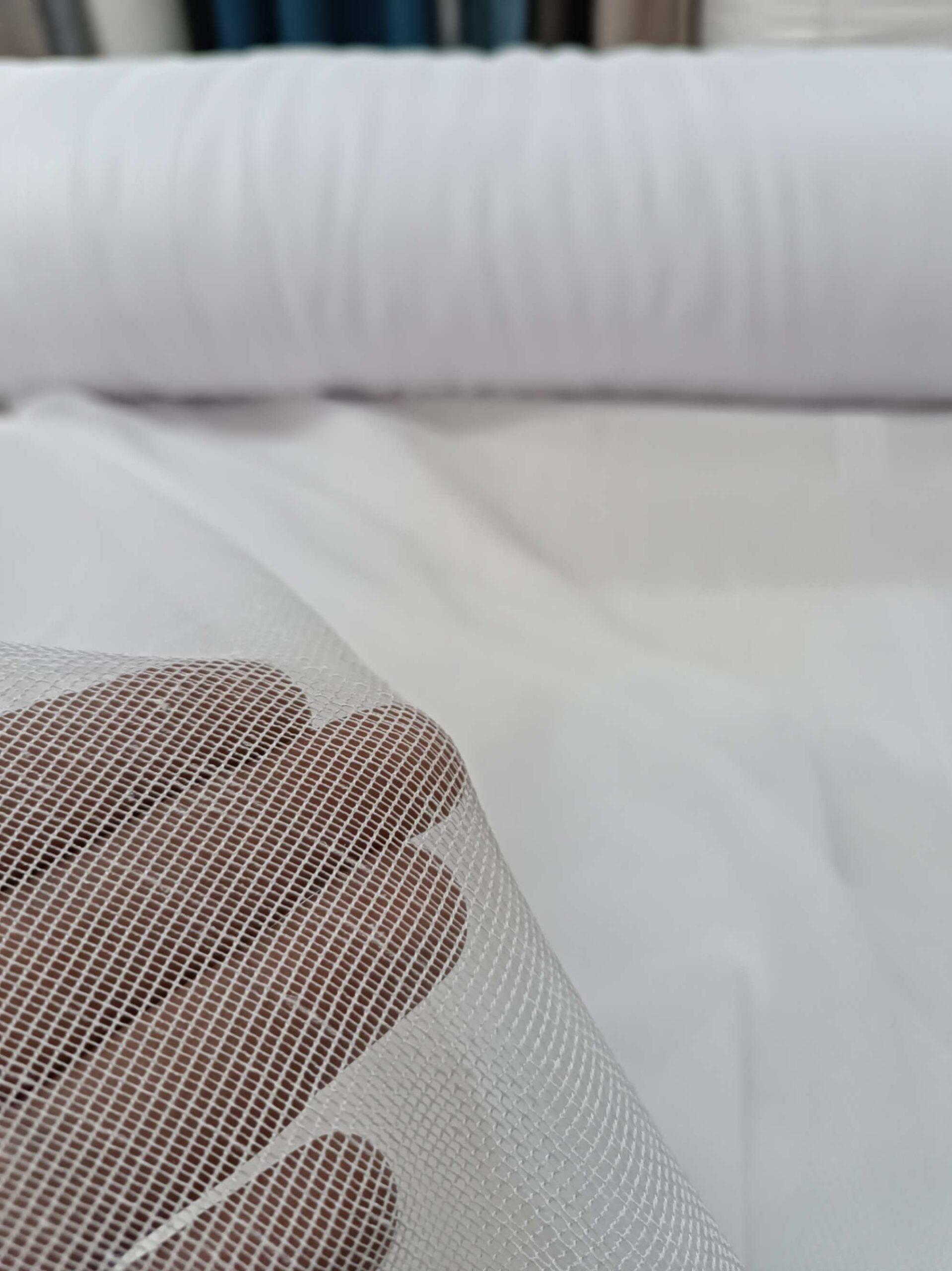 şerit desenli beyaz tül perde4