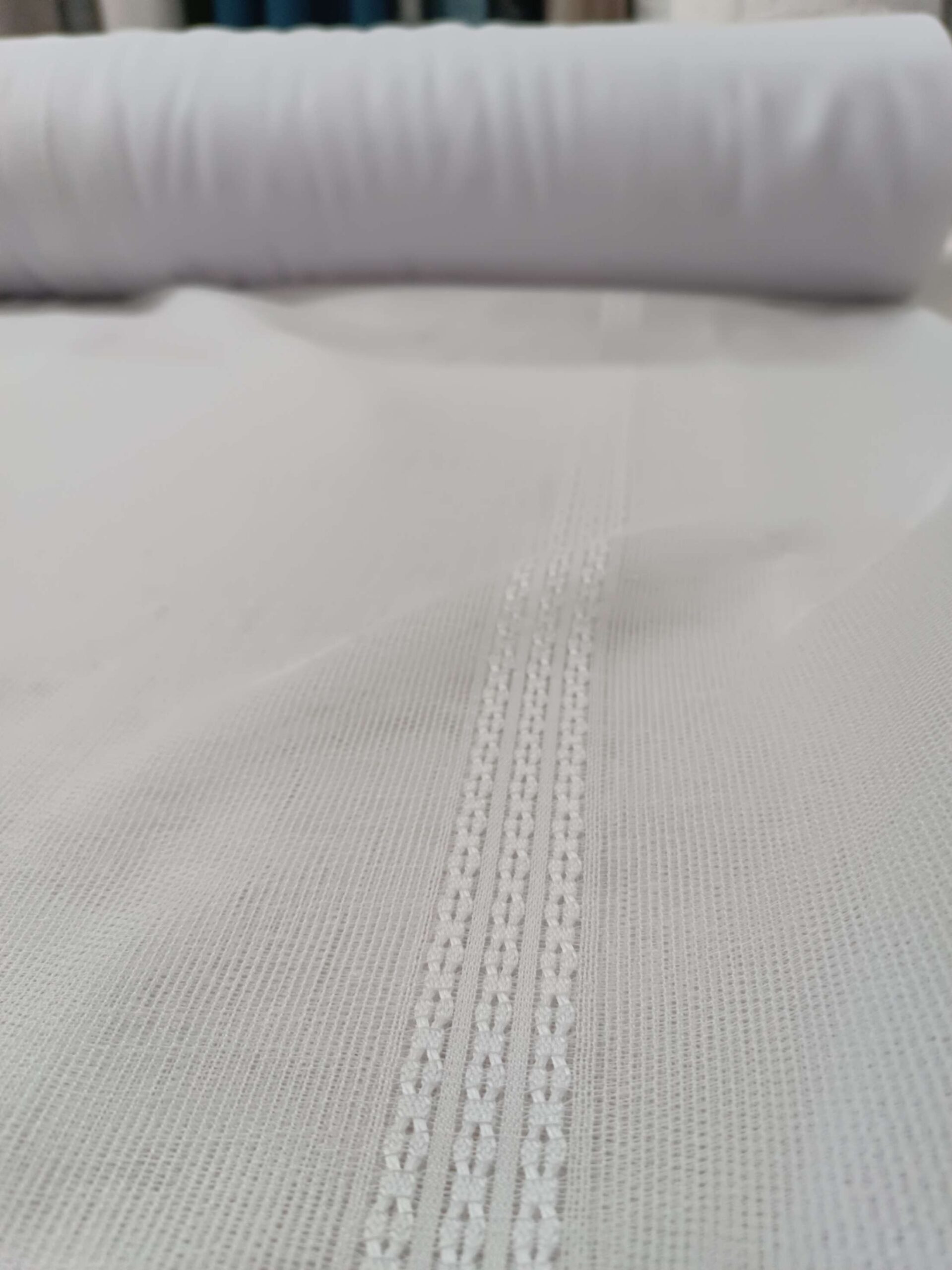 şerit desenli beyaz tül perde6