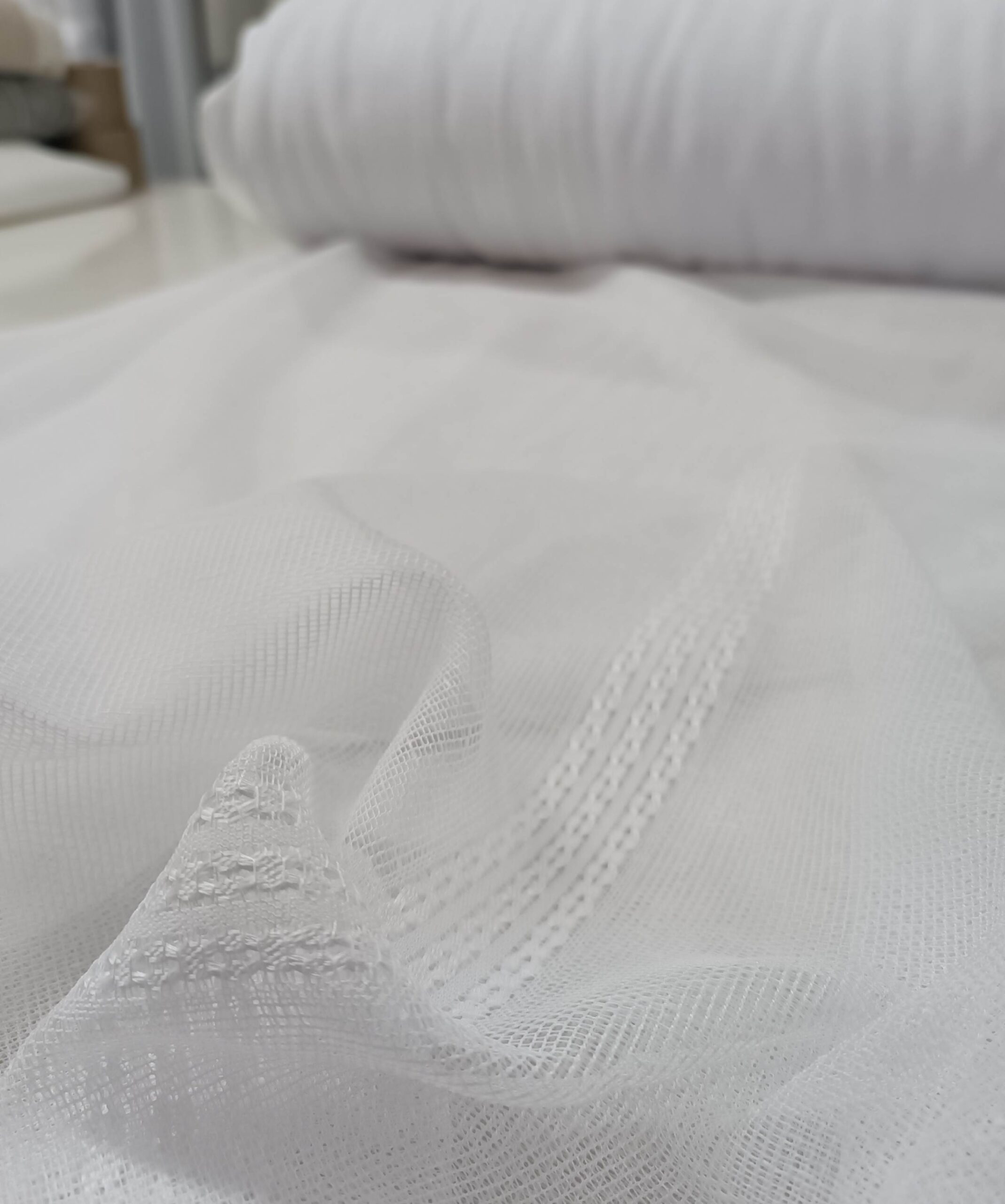 şerit desenli beyaz tül perde7