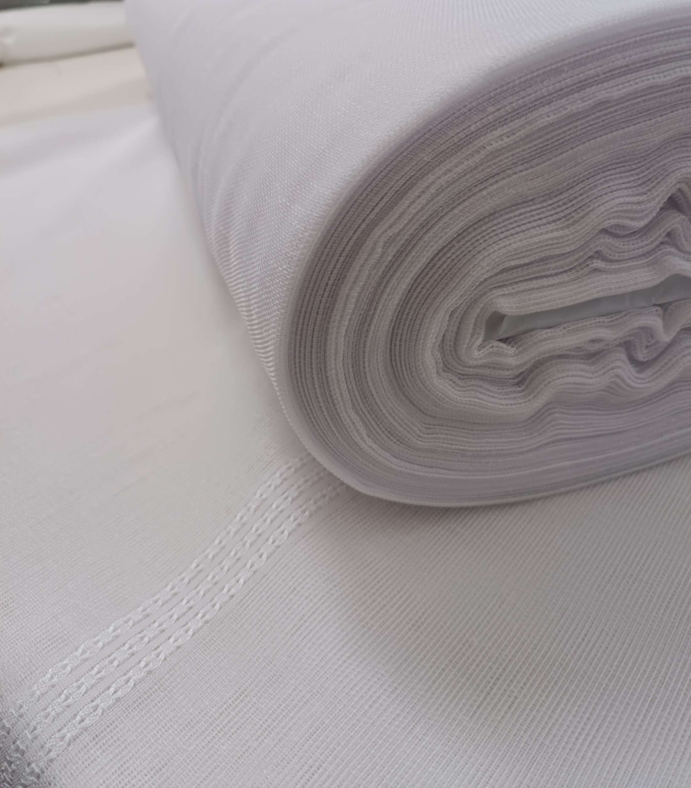 şerit desenli beyaz tül perde9