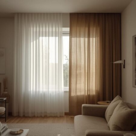 Doğal dokulu keten fon perde seçenekleri