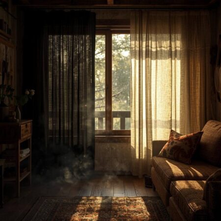 Salonlar için bohem perde fikirleri