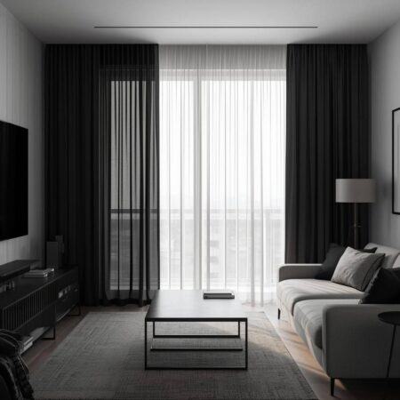 küçük salon için tül perde modelleri