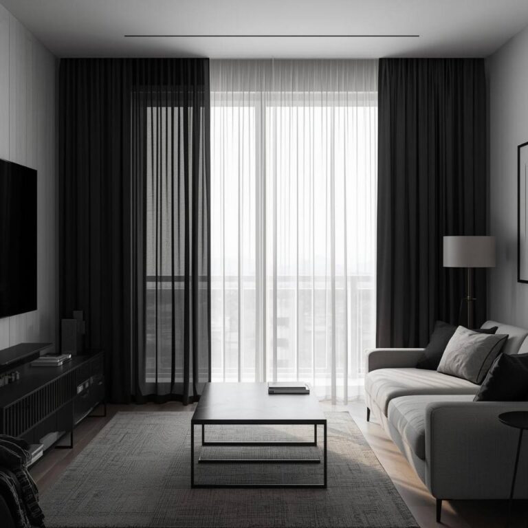 küçük salon için tül perde modelleri