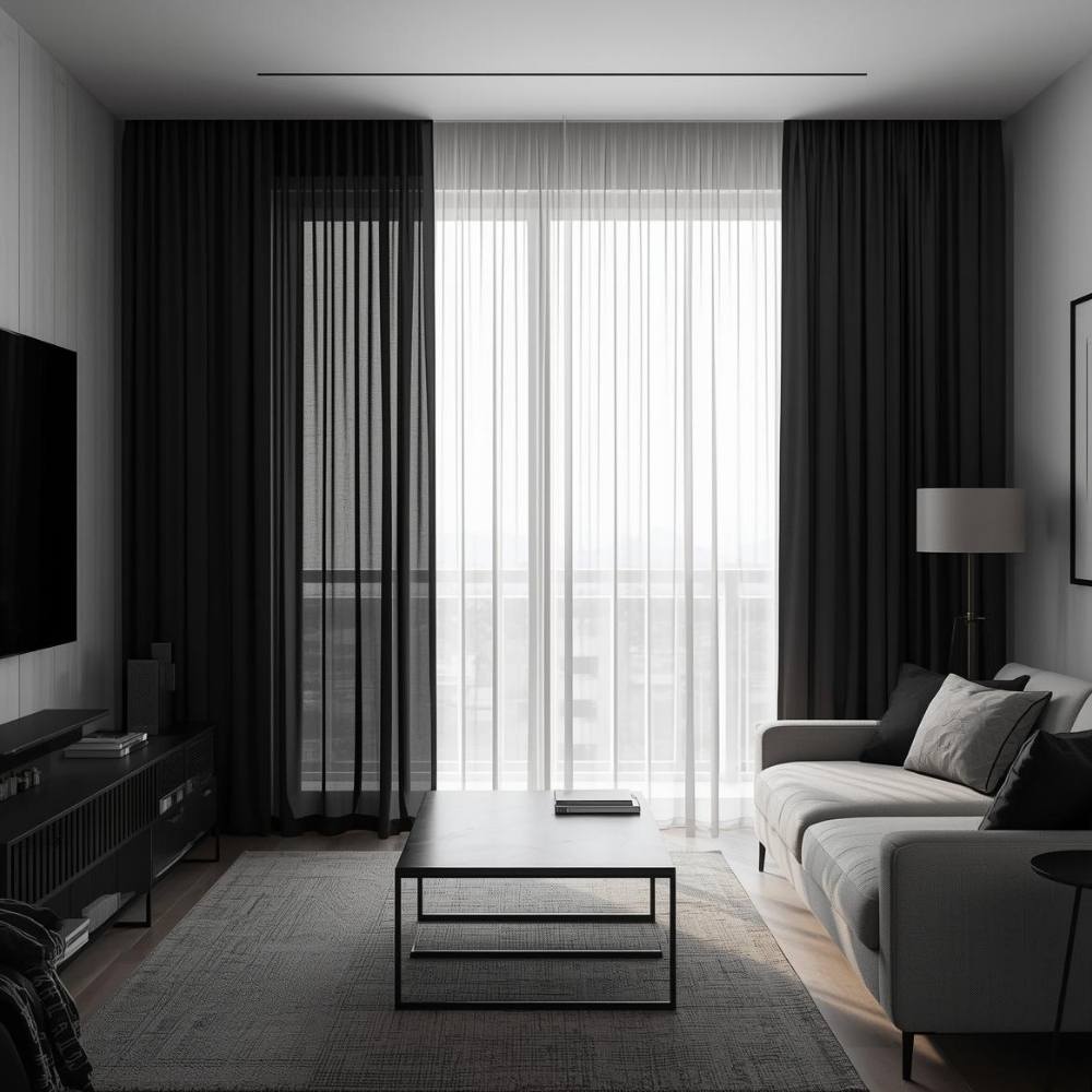 küçük salon için tül perde modelleri