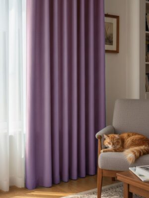Salon için lila rengi perde