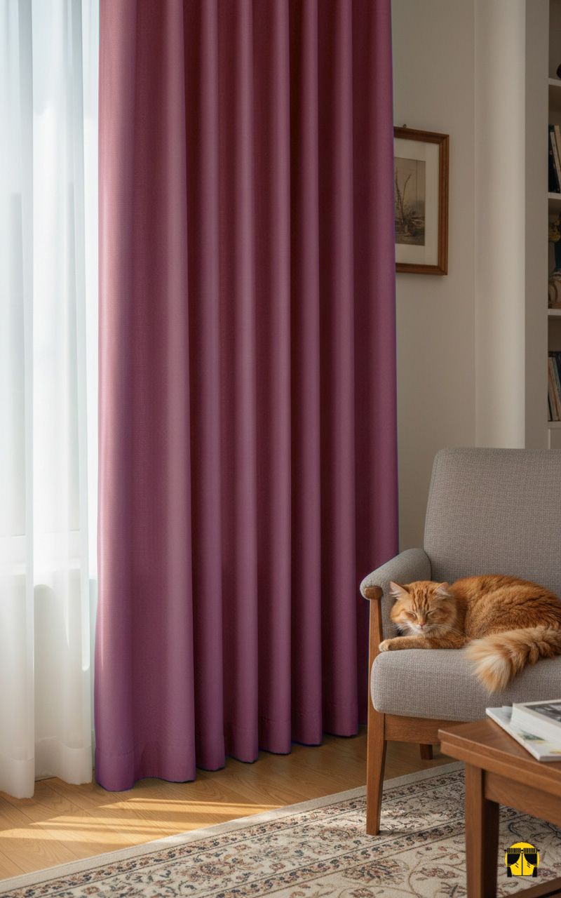 Diamond Katyonik Fon Perde – Mauve Mor Açık Ton