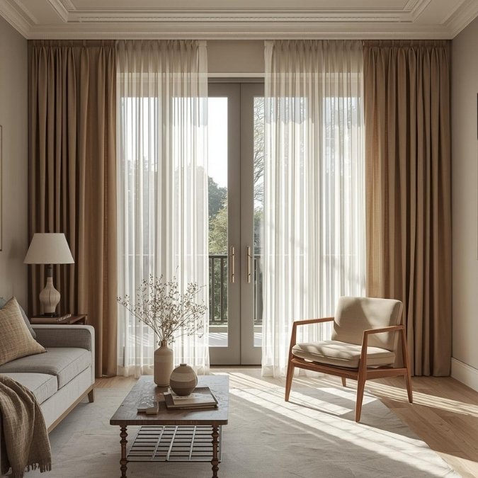 Salon tül ve fon perde fikirleri