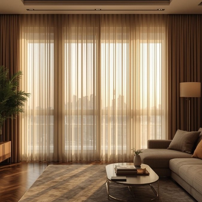 Güneş alan evler için perde