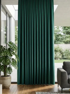 Karartma fon perde modeli zümrüt yeşili