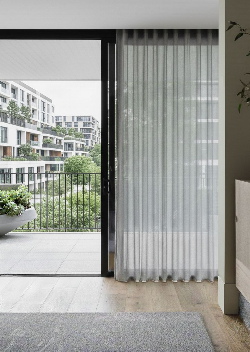 Salda Açık Gri Keten Tül Perde