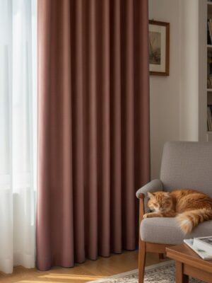 Diamond Katyonik Fon Perde - Somon Rengi Pudra