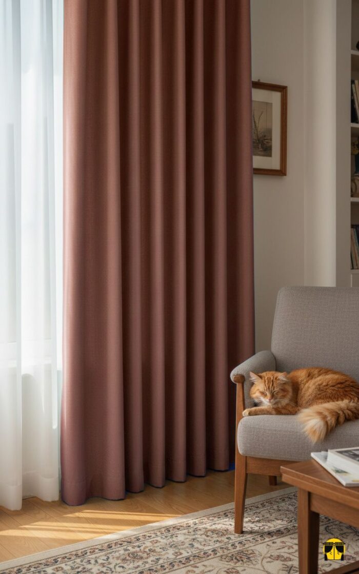 Diamond Katyonik Fon Perde - Somon Rengi Pudra