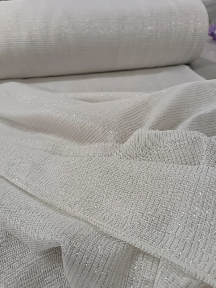 Ranperde özel koleksiyon eteği şeritli parıltılı tül perde modelleri