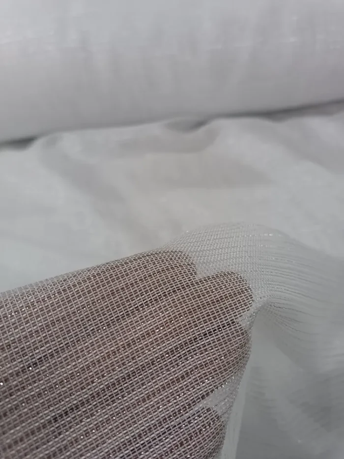 ekru beyaz parlak tül