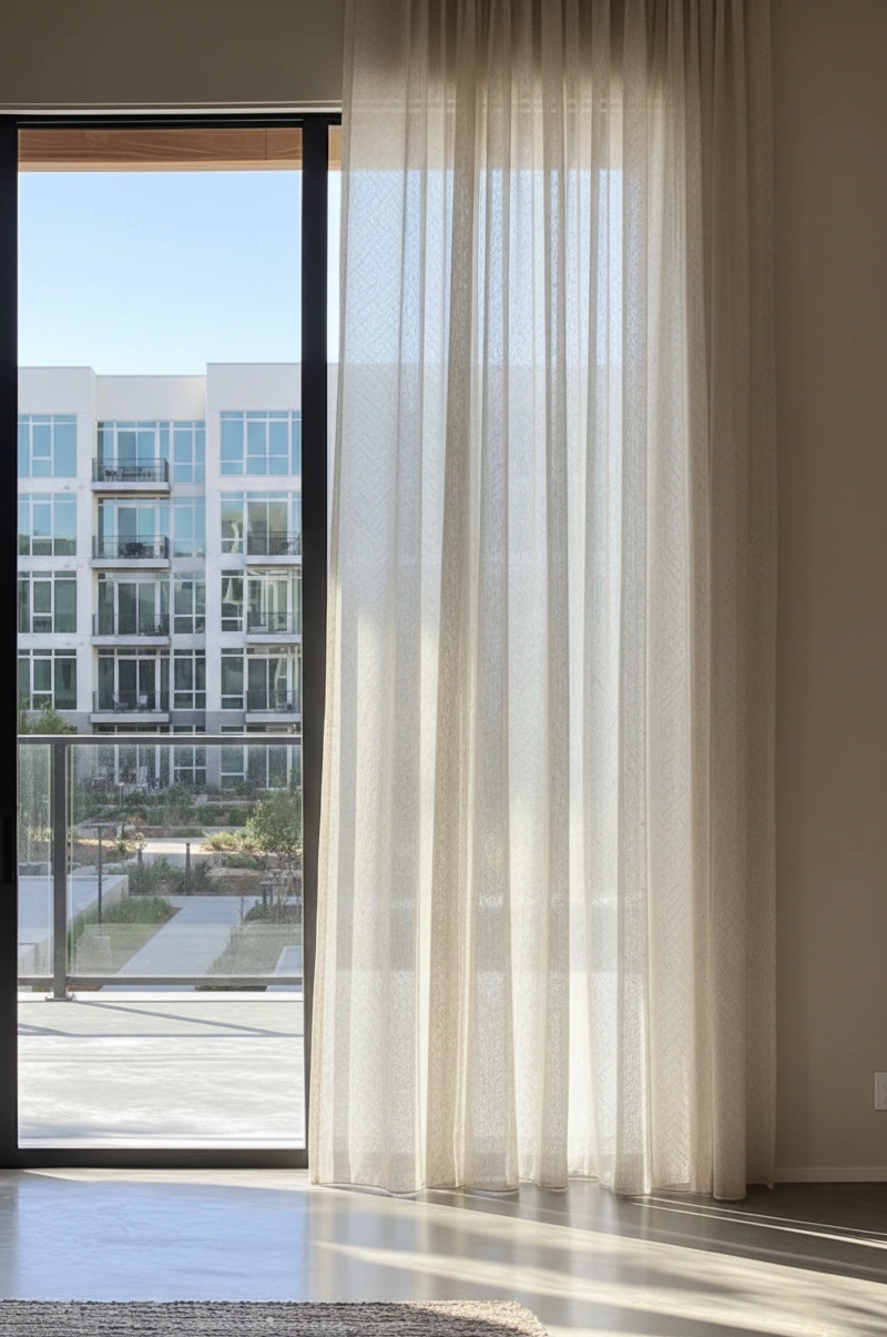 Nepal Koyu Krem Keten Tül Perde Hasır Detaylı