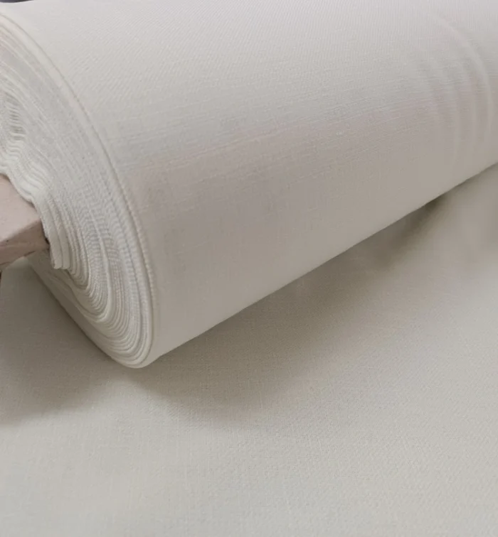 Yazlık evlere ve kış bahçelerine uygun bohem tarzda hasır detaylı keten perde.