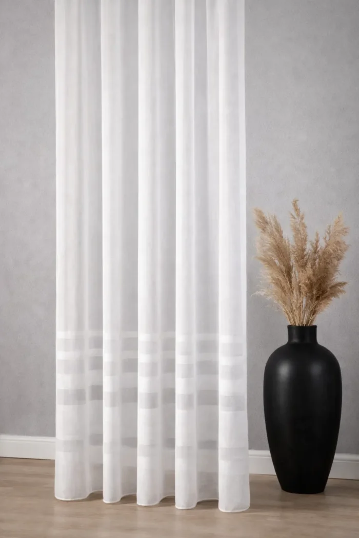 ekru tül perde kırışmaz