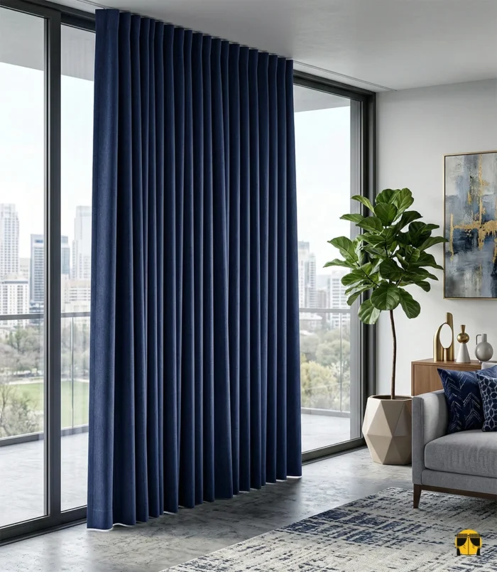 Lacivert Karartma Blackout Fon Perde