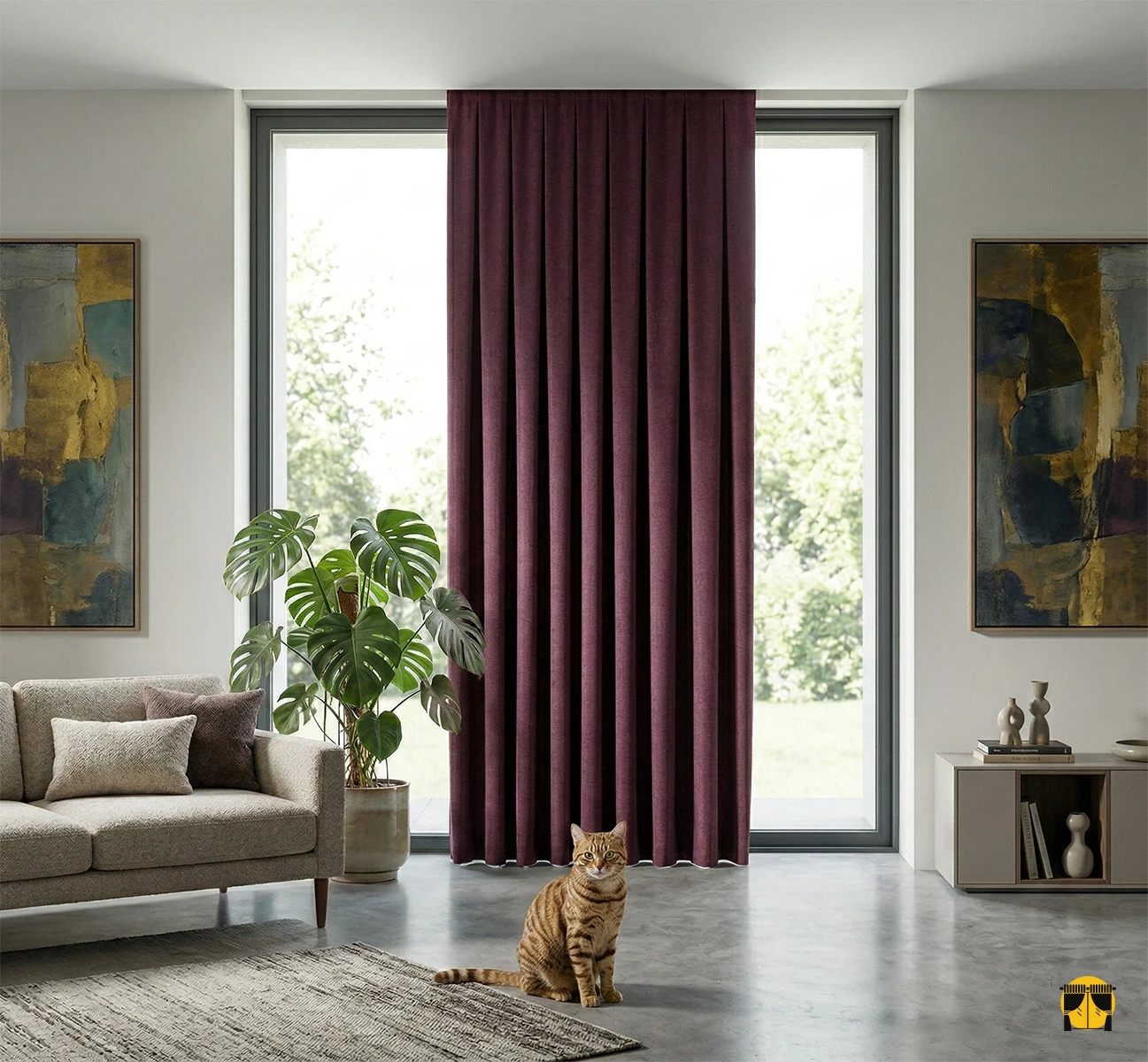 Mürdüm Moru Karartma Blackout Fon Perde