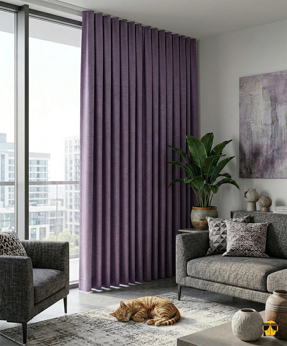 Patlıcan Moru Karartma Blackout Fon Perde