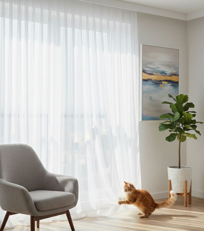 Noim Optik Beyaz Tül Perde - Kar Beyazı