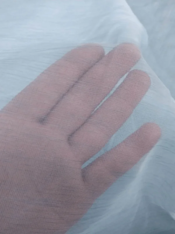 Mutfak Tül Perdesi - Açık Mavi Keten Tül Perde