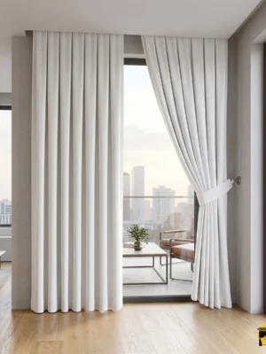 "Kırık beyaz Witto fon perdenin mikro dokulu yüzeyinden süzülen güneş ışığının, oda içerisinde yarattığı saf, yumuşak ve ferahlatıcı aydınlık."