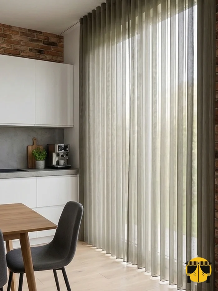 kahverengi zırh tül perde