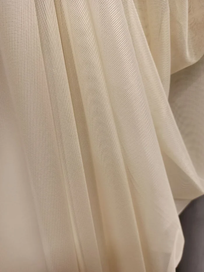 Mutfak Tül Perdesi - Esento Bej Düz Tül Perde