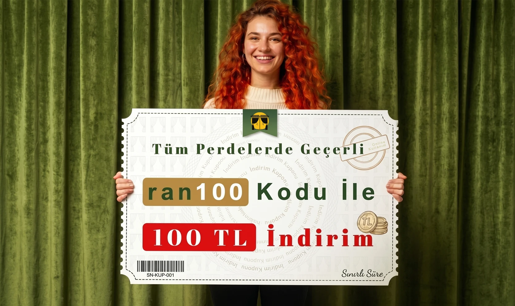 Tüm perdelerde 100 tl indirim